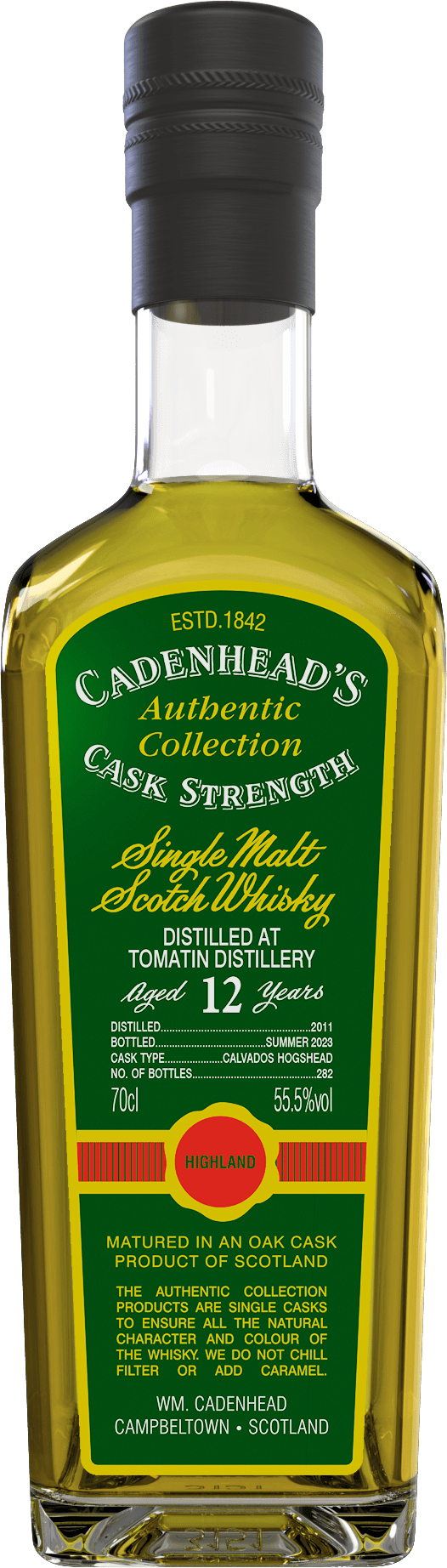 Cadenheads Single ABV 12yo Malt 70cl Tomatin Whisky Shop Online - 55.5% Scotch