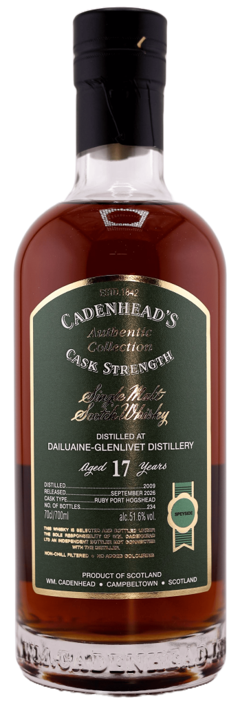 Cadenhead Dailuaine-Glenlivet 20年 Dailuaine-Glenlivet 17yo 51.6% abv 70cl Single Malt Whisky
